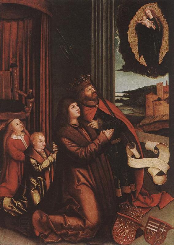 STRIGEL, Bernhard St Ladislas Presents Wladislav II and his Sons to the Virgin r China oil painting art